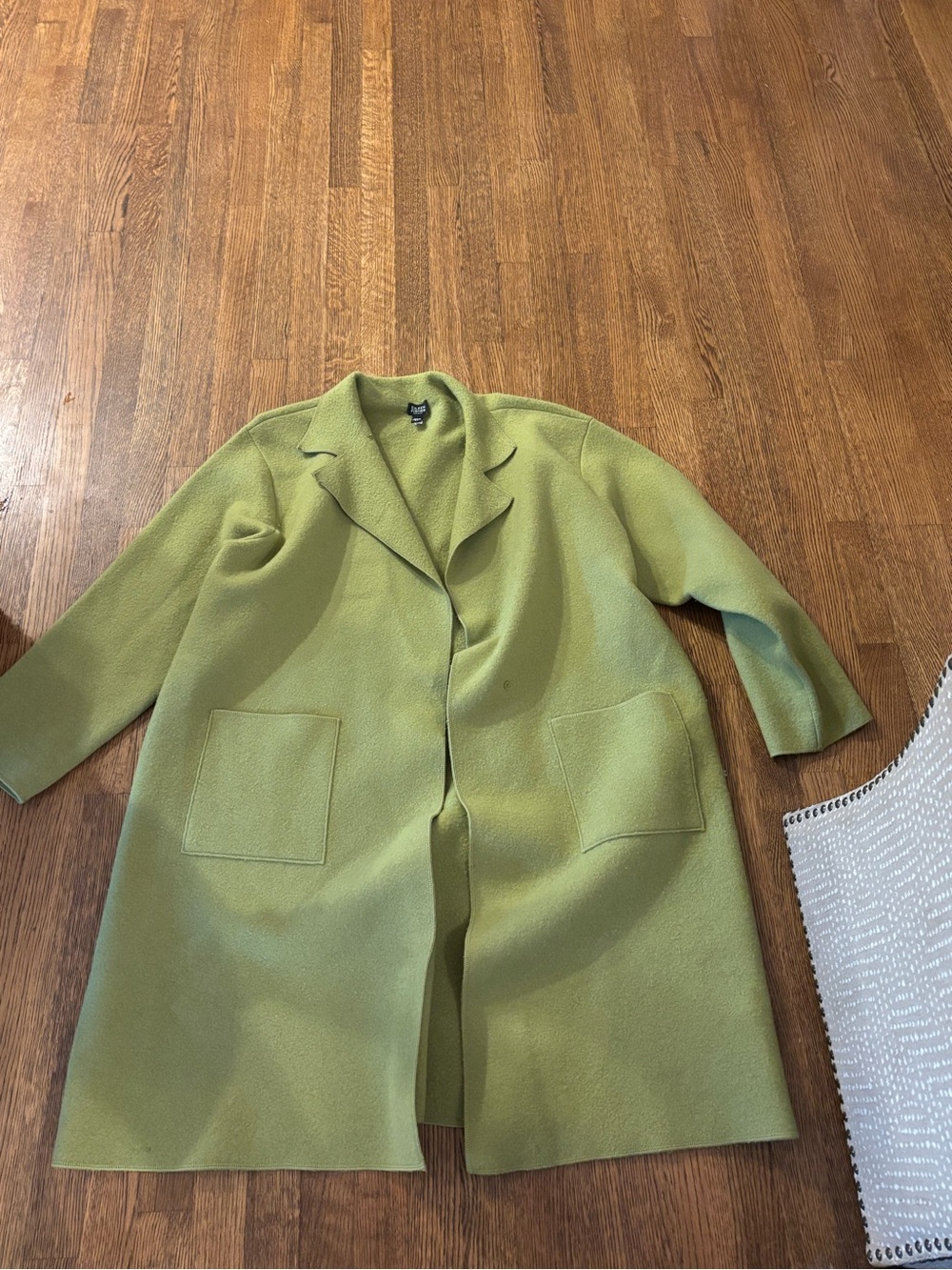 Eileen Fisher chartreuse Wool Long Coat 2x - Picture 3 of 5